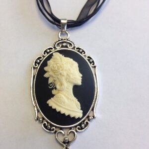 Woman Profile Cameo Necklace