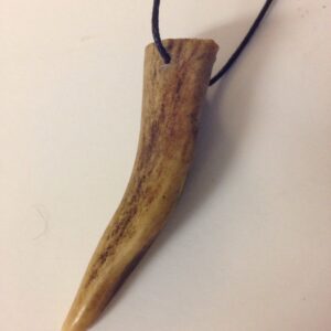 Real deer antler necklace // Authentic deer antler pendant with black cord necklace