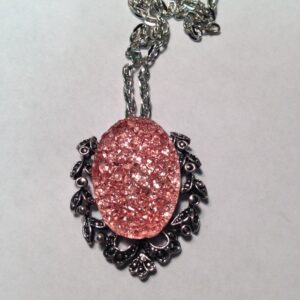 Pink Druzy Necklace