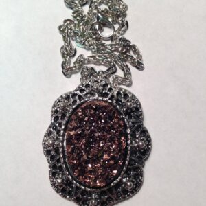 Brown Gold Druzy Necklace