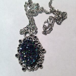 Blue Druzy Necklace