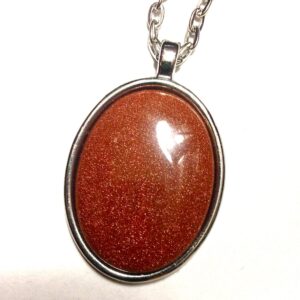 Goldstone Necklace // Goldstone Pendant  // Large Goldstone neckalce