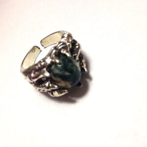 Moss Agate Ring // Moss Agate Goth Ring // Agate Ring // Claw Ring